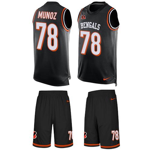 Nike Bengals #78 Anthony Munoz Black Team Color Men's Stitched NFL Limited Tank Top Suit Jersey